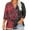 A Wine, variant on Loose Fit Plus Size Shirts for Women Fall Summer 3/4 Length Sleeve V Neck Striped Tops Shirt Blouses Women A White XXXL