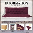 thumbnail image 2 of SDJPOI Swing Replacement Cushion for Outdoor Bench, 4" Thick Waterproof 2-3 Seater Garden Porch Seat Cushion with Backrest, Outdoor Swing Cushions for Outdoor Furniture (Wine Red,70*40in), 2 of 6