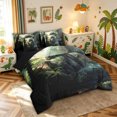 thumbnail image 2 of meiyoeat Jungle Forest Dragon Twin Bedding for Men Boys, Woodland Animal Bedding Comforter Set, Green, Black Reversible, 7pcs, 2 of 6
