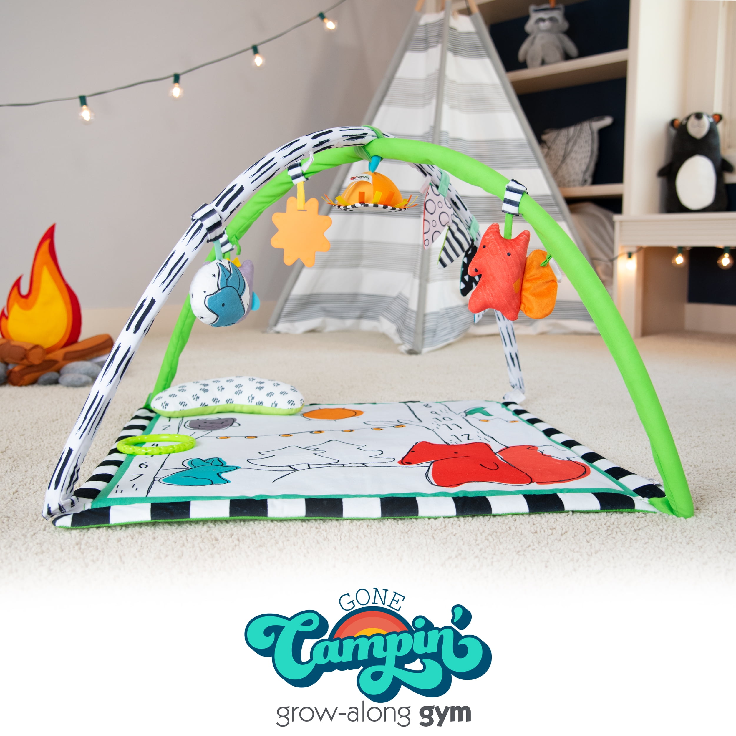 Sassy Gone Campin Woodland Sensory Activity Baby Play Gym 0 Months Old and Up