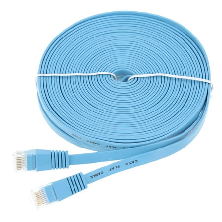 10m/32.80ft Blue High Speed Cat6 Ethernet Flat Cable RJ45 Computer LAN Internet Network (Best High Speed Internet Nyc)