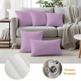 thumbnail image 6 of Outdoor Pillow Covers Minimalist Solid Color Lilac Waterproof Pillow Cases 20x20 Set of 2, Light Purple Monochrome Art Throw Pillow Cover Pillowcase for Patio Balcony Couch Garden, 6 of 9