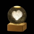 thumbnail image 2 of Fiudx Luz Nocturna de Bola de Cristal Brillante, con Alimentación Usb, Opciones de Luz Rgb y Cálida, Diseño Único de Galaxia de Astronauta, Elegante Base de Madera, Decoración Del Hogar, Ideal para U, 2 of 6