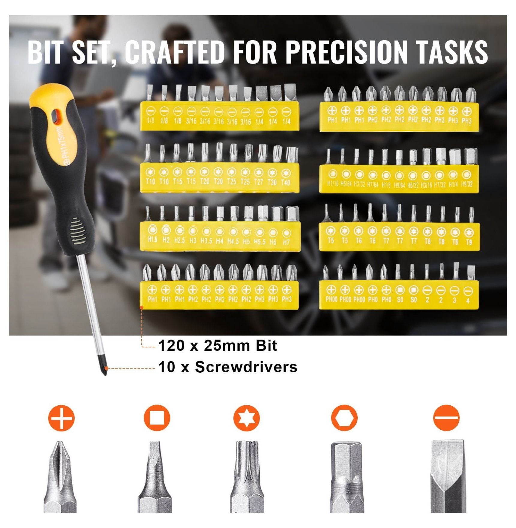 221-Piece Mechanics Tool Set - 1/4" & 3/8" Drive Socket Set SAE Metric - Ratchet, Sockets, Screwdrivers & Pliers - Automotive Repair Toolkit