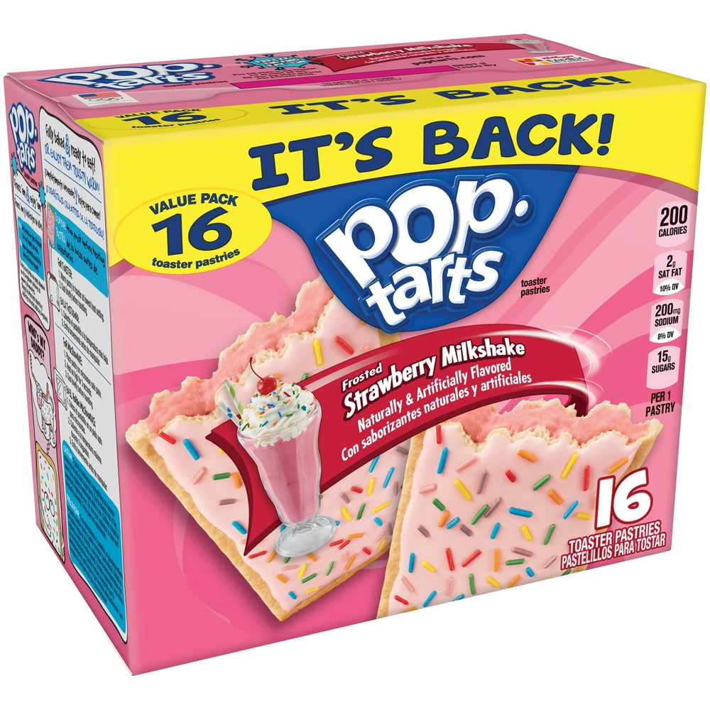 PopTarts, Breakfast Toaster Pastries, Frosted Strawberry Milkshake, 28