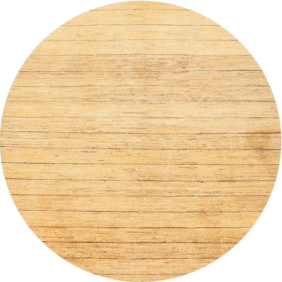 Ahgly Company Indoor Round Contemporary Orange Abstract Area Rugs, 4' Round