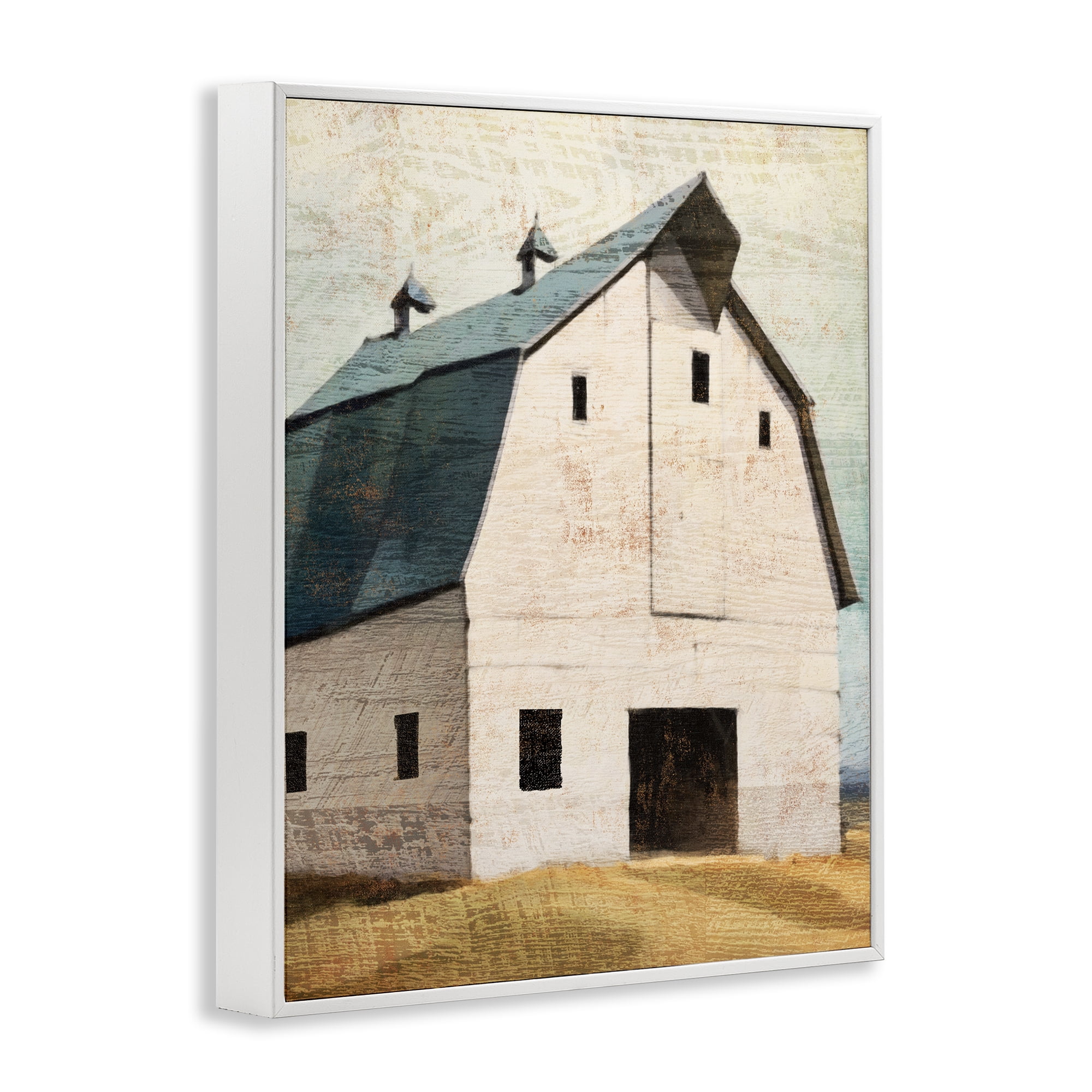 Stupell Industries Rustic Big Barn Blue White Framed Giclee Art, design by Susan Jill