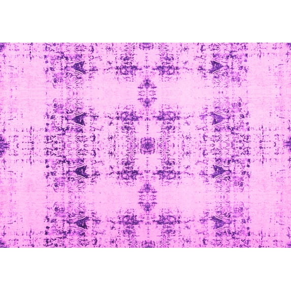 Ahgly Company Indoor Rectangle Solid Pink Modern Area Rugs, 5' x 7'