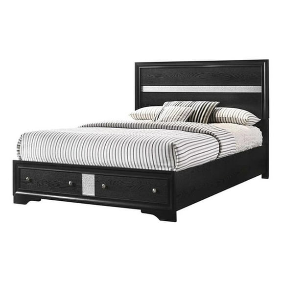 Galaxy Home Furnishings Matrix Traditional Wood King Storage Bed in Black