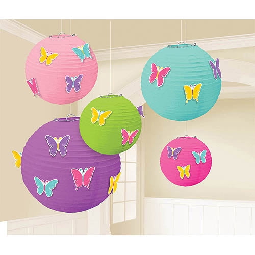 Paper Lanterns with Butterflies