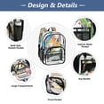 thumbnail image 6 of Iauyy Clear Backpack Heavy Duty PVC Transparent Backpack for College Workplace, Space Kitties, 6 of 8