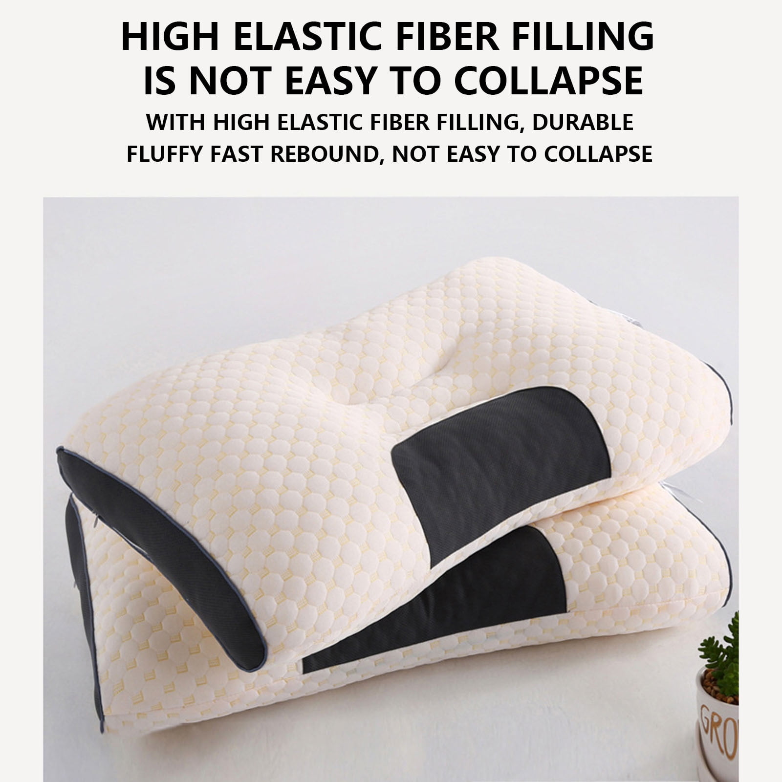 RuWeoMaa 2Pack Bundle Cervical Neck Pillow for Sleeping,Ergonomic Contour Side Sleeper Pillows Perfect for Families,Orthopedic Pillow for Neck Relief Support,Memory Foam Pillows Back Stomach Sleepers