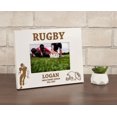 thumbnail image 4 of Darling Souvenir MADE WITH LOVE Personalized Wood Engraved Picture Frame, Table top White Photo Frame (Rugby) Customizable Quote - 4x6 Inches Horizontal, 4 of 6