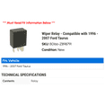 thumbnail image 2 of Wiper Relay - Compatible with 1996 - 2007 Ford Taurus 1997 1998 1999 2000 2001 2002 2003 2004 2005 2006, 2 of 2