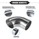 thumbnail image 3 of 2 Unidad Curva Codo Tubo Tubo, 2,48 DE 90° DIY Escape Tubo  para Auto, 3 of 7