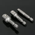 thumbnail image 6 of 3Pcs Socket Adapter Hex Drive To 1/4" 3/8" 1/2" Hex Shank Drive Power Drill Into Nut Driver Torque Impact Wrench for Cordless Drill Screwdriver, Power Drill ,Driver, 6 of 8