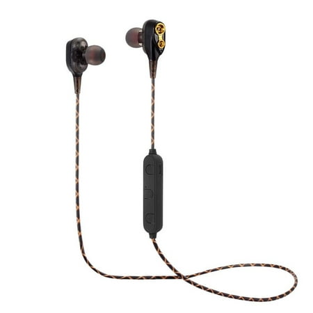 SUNZEO Dual Drivers Wireless in-Ear Earbuds 8 Hours Playback Earphones, Built-in Microphone, Sport Waterproof Headphones Compatible with iOS, (Best Dynamic Driver Earphones)
