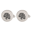 thumbnail image 1 of Gemelos genéricos con forma de árbol de coral inspirado en la naturaleza, chapados en plata, 1 of 2