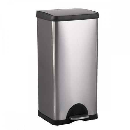 FDW BestOffice 10 Gallon/ 38L Step Stainless-Steel Trash Can Kitchen S38