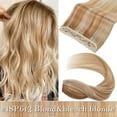 thumbnail image 2 of SEGO Clip in Hair Extensions Human Hair 3/4 Full Head 100% Real Remy Thick Hair Extensions Silky Straight Balayage Blonde Hair Pieces, 2 of 9