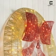 thumbnail image 4 of CAPHAUS 36” Lighted Metal Christmas Wreath, 3 FT Foldable Christmas Reef with 120 LED Lights, Bow, Metal Frame, 8 Light Modes, Christmas Holiday Decoration for Indoor, Home, Office, Gold, 4 of 8