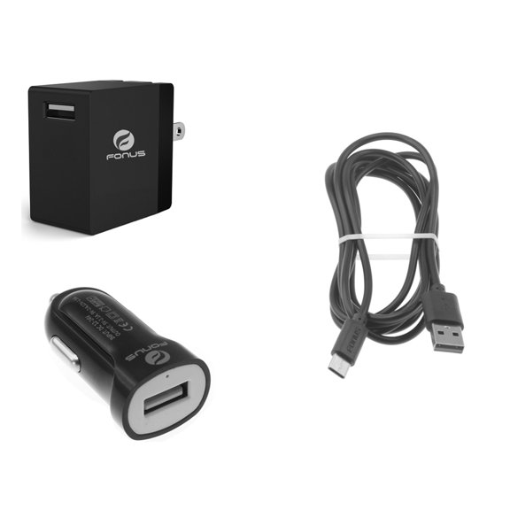 For Sonim XP8/XP10/XP5plus - Fast Home Car Charger - USB Cable Type-C 6ft Long Travel Power Compatible With Sonim XP8/XP10/XP5plus Phones