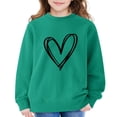thumbnail image 5 of Heart Print Sweatshirt for Girls Cute Oversized Long Sleeve Sweaters Preppy Crewneck Tween Girls Trendy Clothes, 5 of 7