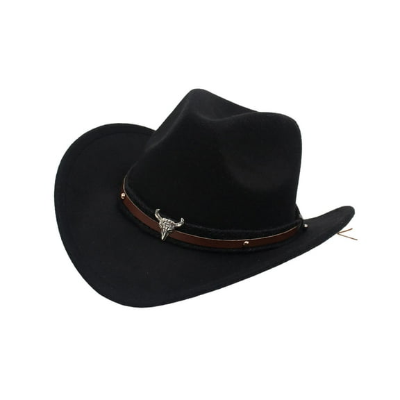 Cowboy Cowgirl Hat Decor Cowgirl Sombrero Caps for Adults Women Men Festival Black
