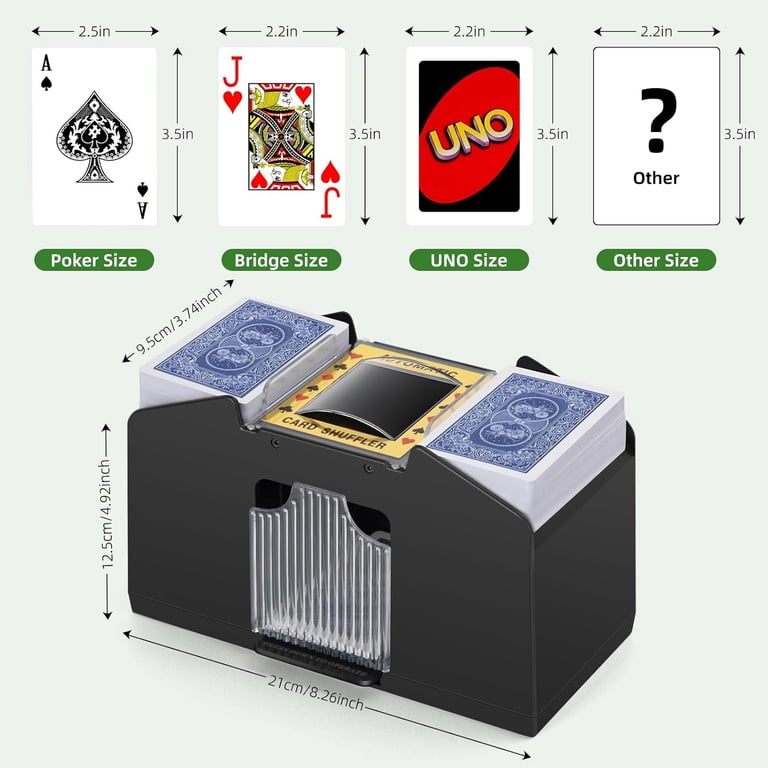 ShinePick Mescolatore Carte Elettrico Portatile Bianco | Per 1-2 Mazzi, Silenzioso E Ricaricabile Per Poker E Blackjack