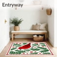thumbnail image 3 of ODIKA 5'x7' Machine Washable Non-Slip Area Rug, Elegant Yuletide Songbird Resting Upon Evergreen Bough High Traffic Rug with Pad, Red, 505753, 3 of 8