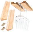 thumbnail image 2 of Wooden Wine Glass Rack, Under Cabinet Wine Glass Holder Shelf, Unpainted Wood Stemware Rack, Space Saving, Easy to Install, 10.8 x 1.8 x 0.8 in, 2 of 5