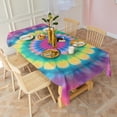 thumbnail image 3 of Pink Tie Dye Petal Mandala Pattern Rectangle Tablecloth 60"x102",Waterproof Polyester Rectangle Table Cloth, Wipeable Spillproof Polyester Tablecloth for Dining, Camping, Indoor and Outdoor, 3 of 6