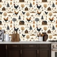 thumbnail image 2 of Peel and Stick Wallpaper Chickens Rustic Cabins Farm Autumn Trees Woodland Wall Mural 17.7in x 9.8ft Self Adhesive Removable Wall Paper Renter Friendly Wallpaper for Nursery Bedroom Cabinets, 2 of 8