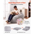thumbnail image 3 of KFFKFF Bean Bag Lounger, Transforms from BeanBag to Relaxation Mattress, Oversized Bean Bag Lounger with Detachable Cover for Grown-ups, Soft and Cozy, Foam Stuffed with Handy Side Pouch, Grey, 3 of 9