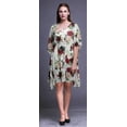 thumbnail image 3 of Bimba Kaftan Blanc à Fleurs et Pivoines Robe Midi de Plage pour Femmes - TG-3X, 3 of 5