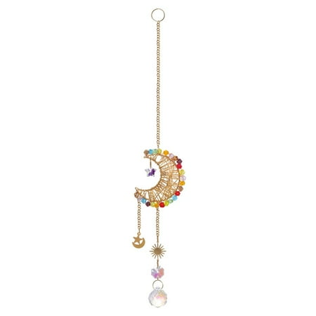 

Home Decor Crystal Pendant Hanging Curtain Windchimes Sun Light Catcher Round Star Moon Window Pendant Rainbow Wind Chime