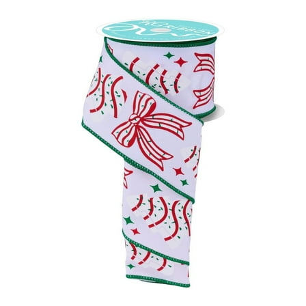 2.5" Candy Tree Bow Ribbon: White (10 Yards)