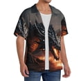 thumbnail image 2 of Gaeub Fiery Black Dragon Attack Men's Lapel Short Sleeve Shirt,Cuban Shirts For Men,Short Sleeve Button Down Men, Soft and Breathable for Outdoors Party Travel-3X-Large, 2 of 5