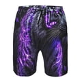 thumbnail image 3 of Pofeuu Purple Plant White Tiger Prin Men's Swim Trunks Quick Dry Bathing Suit Swimming Board Shorts Mesh Lining Beach Swimwear-XX-Large, 3 of 6