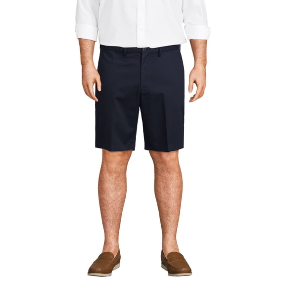 Lands' End Men's Big and Tall No Iron 9" Comfort Waist Plain Front Chino Short
