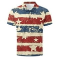 thumbnail image 3 of Chiccall Men's 4th of July Patriotic Shirts Independence Day Flag Print Casual Short Sleeve Summer Tops, 3 of 5