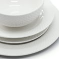 thumbnail image 5 of Elama Kim 16 Piece Hobnail Double Bowl Porcelain Dinnerware Set in White, 5 of 6