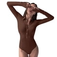 thumbnail image 2 of Body,Body de mujer Body de manga larga con solapa para mujer Body de mujer Instalación sin esfuerzo, 2 of 6