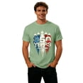 thumbnail image 5 of Sjldqy Mens 4th Of July Shirt Quick Dry Comfy Red White Blue Letter Print T-Shirt Short Sleeve Crew Neck Anniversary Summer Patriotic Top For Men Size L Light Green, 5 of 5