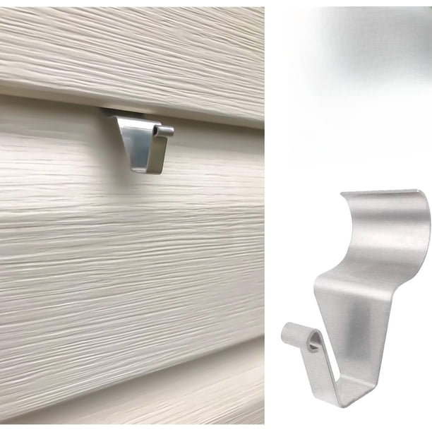 Vinyl Siding Hooks, Heavy-duty Stainless Steel, No Nails & Screws Needed, Reusable Siding Clips For Decorative Hanging, Supports Up To 12 Lbs, Easy to Install & Remove, Low Profile Design