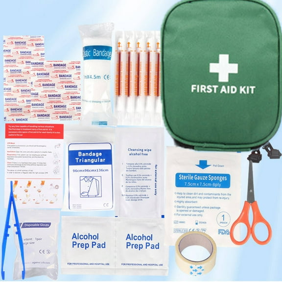 TELOLY First Aid Kit,Portable Emergency Medical Bag,Compact First Aid Kit for Home Travel and Camping,First Aid Kit 16,Green