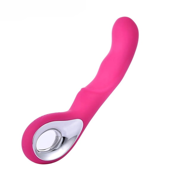 Imimi Waterproof USB Recharge Silicone Women Massager Female Vagina Vibrator with Handle Erotic Clitoris Stimulator(RoseRed)