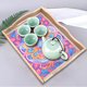 thumbnail image 5 of Bandeja Organizadora Cenas Bandejas Comida Anidadas Decorativas Pintura Diamantes, 5 of 8