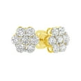 thumbnail image 4 of 14K Yellow Gold 1.0 Cttw Diamond Flower Earring (J-K Color, I1-I2 Clarity), 4 of 7