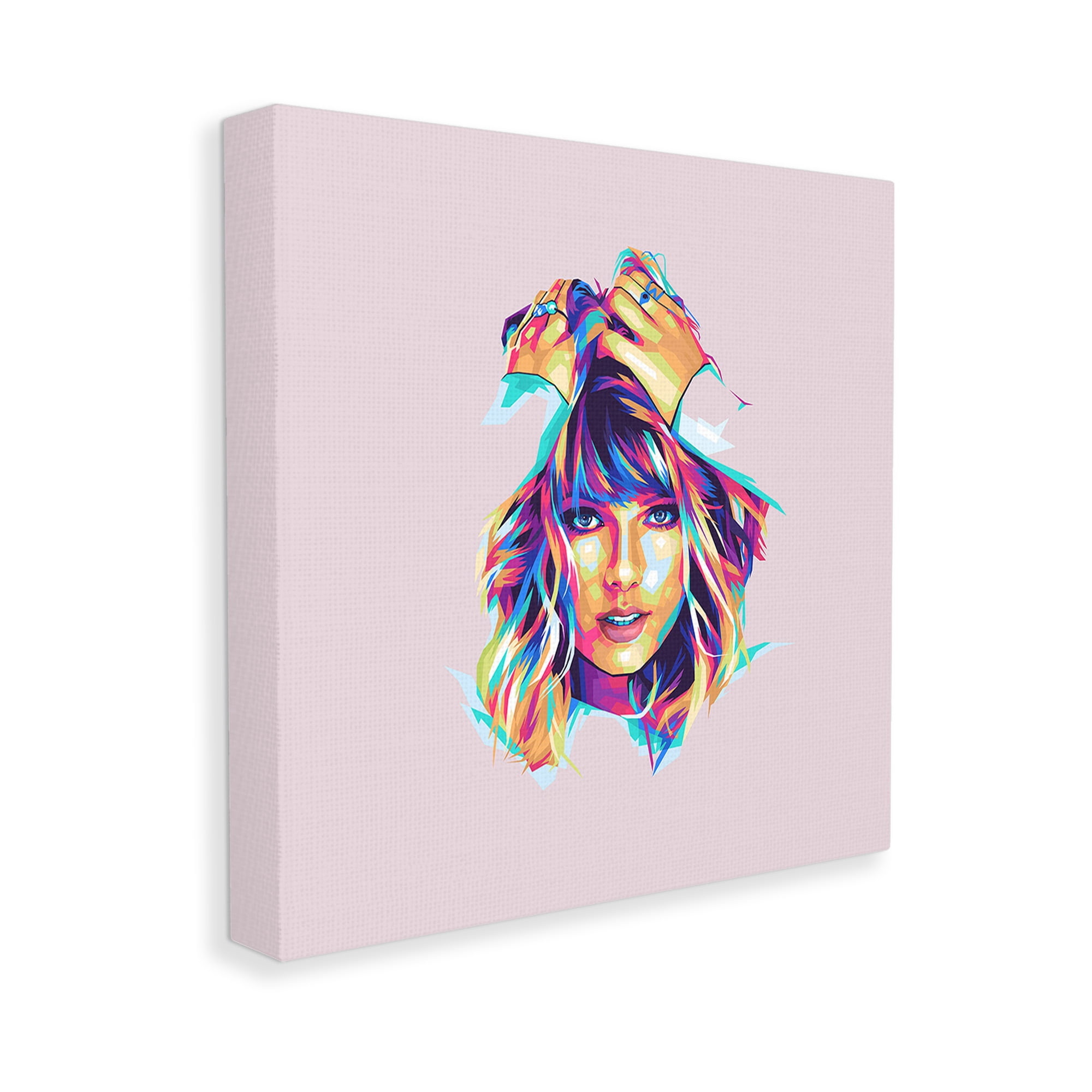 Stupell Industries Abstract Pop Star Abstract Painting Gallery Wrapped Canvas Art Print Wall Art, 17 x 17